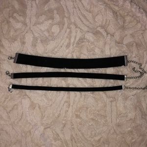 Black Velvet Choker Set